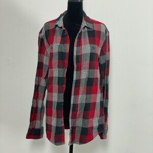 Urban Pipeline Red/Black/Grey Plaid Button-up